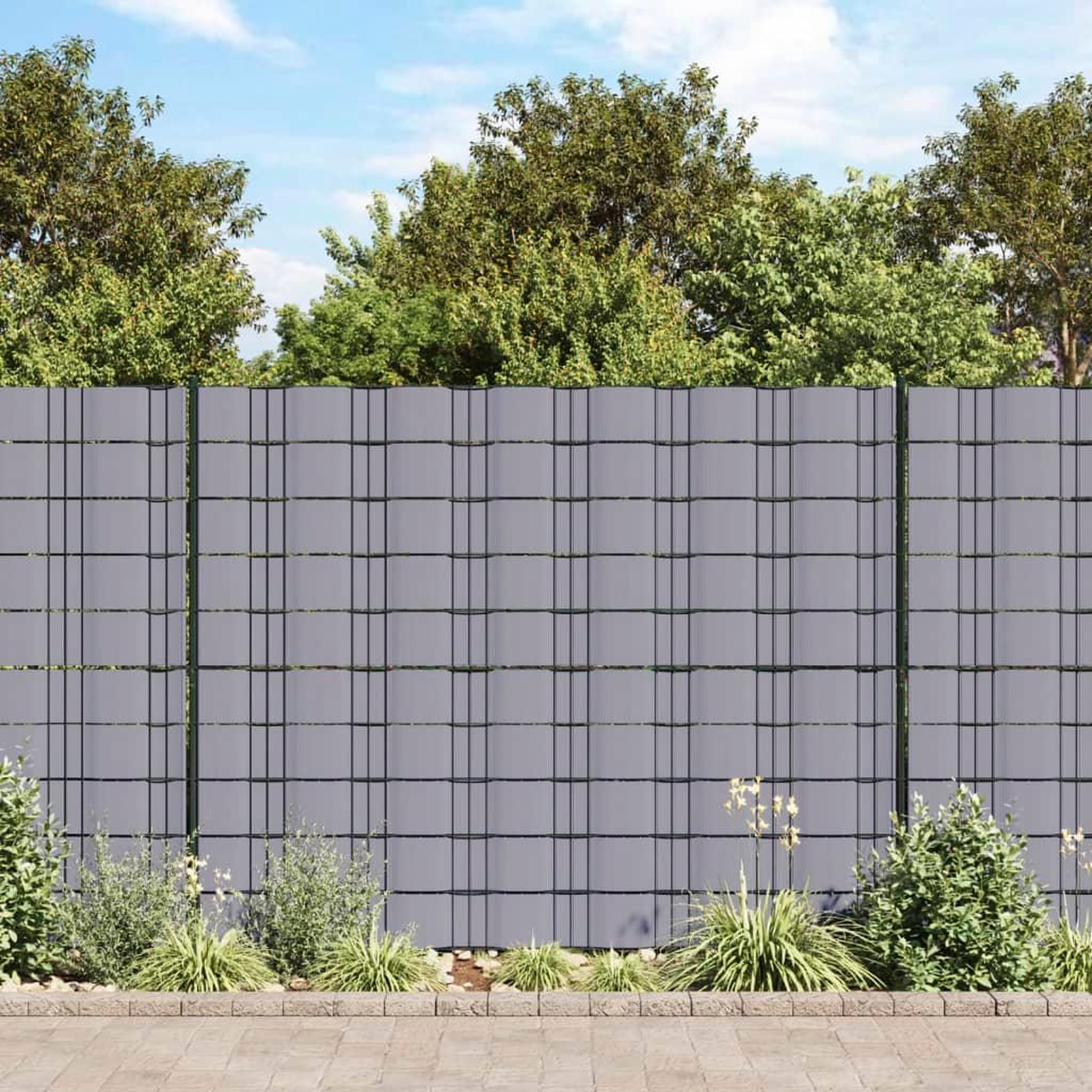 VIDAXL Ecrans d'intimite de jardin 4 pcs PVC 35x0,19 m Gris clair mat