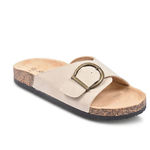 OZABI OZABI Sandales Mule Boucle Ronde Nubuck Noir Beige. Coloris disponibles : Beige, Noir