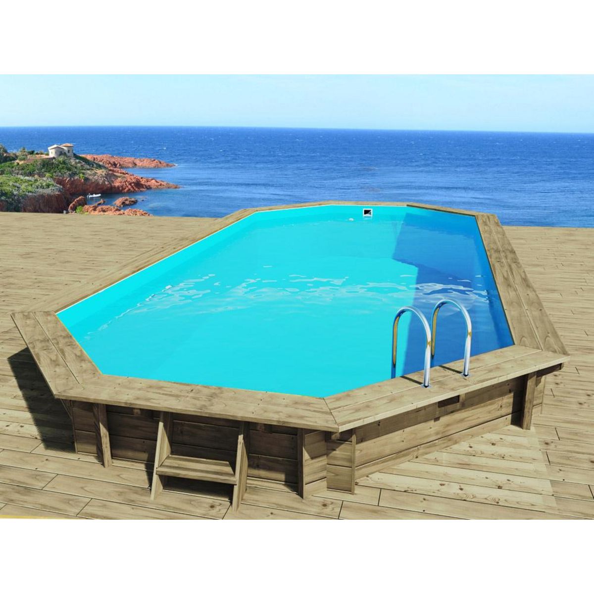 Habitat et Jardin Piscine bois   Ibiza 145   - 8.57 x 4.57 x 1.45 m
