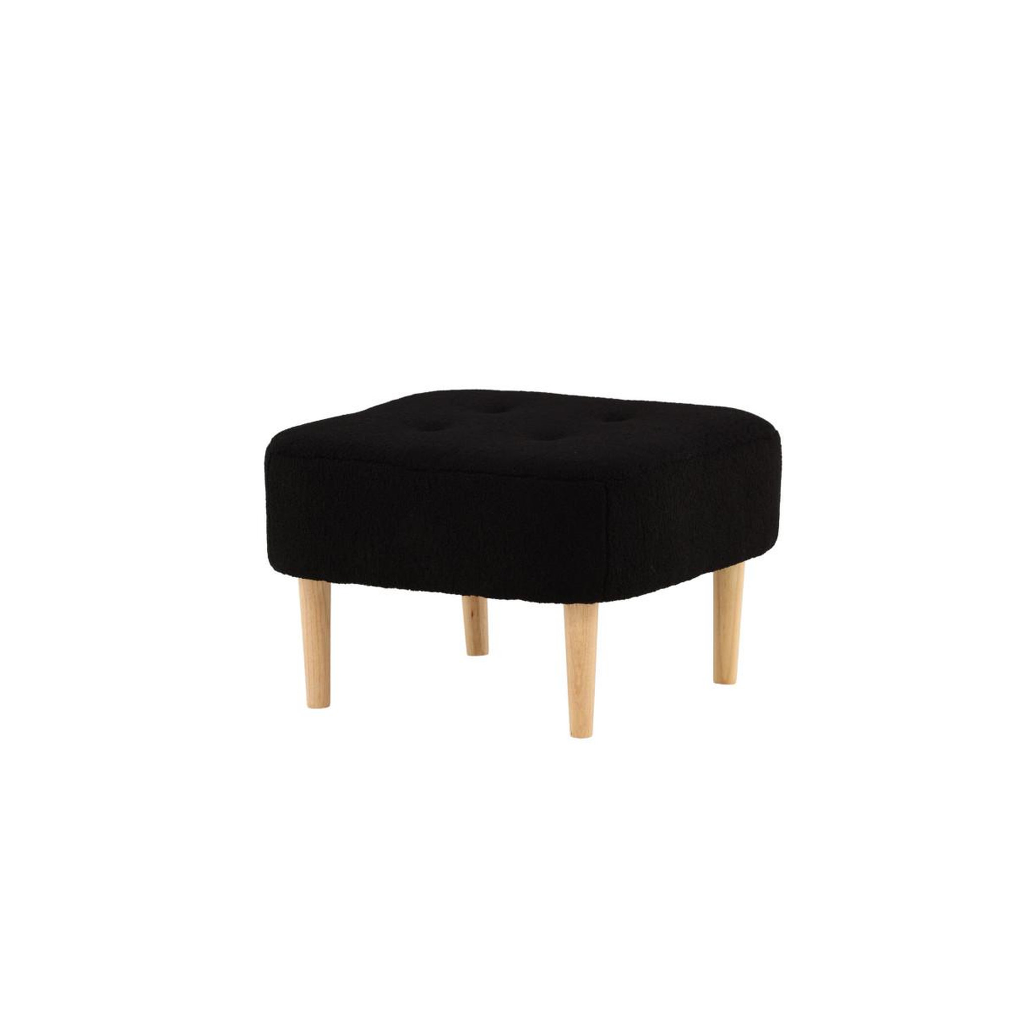 Voir la diapositive 3 : Paris Prix Pouf déco en tissu  salina  59cm noir