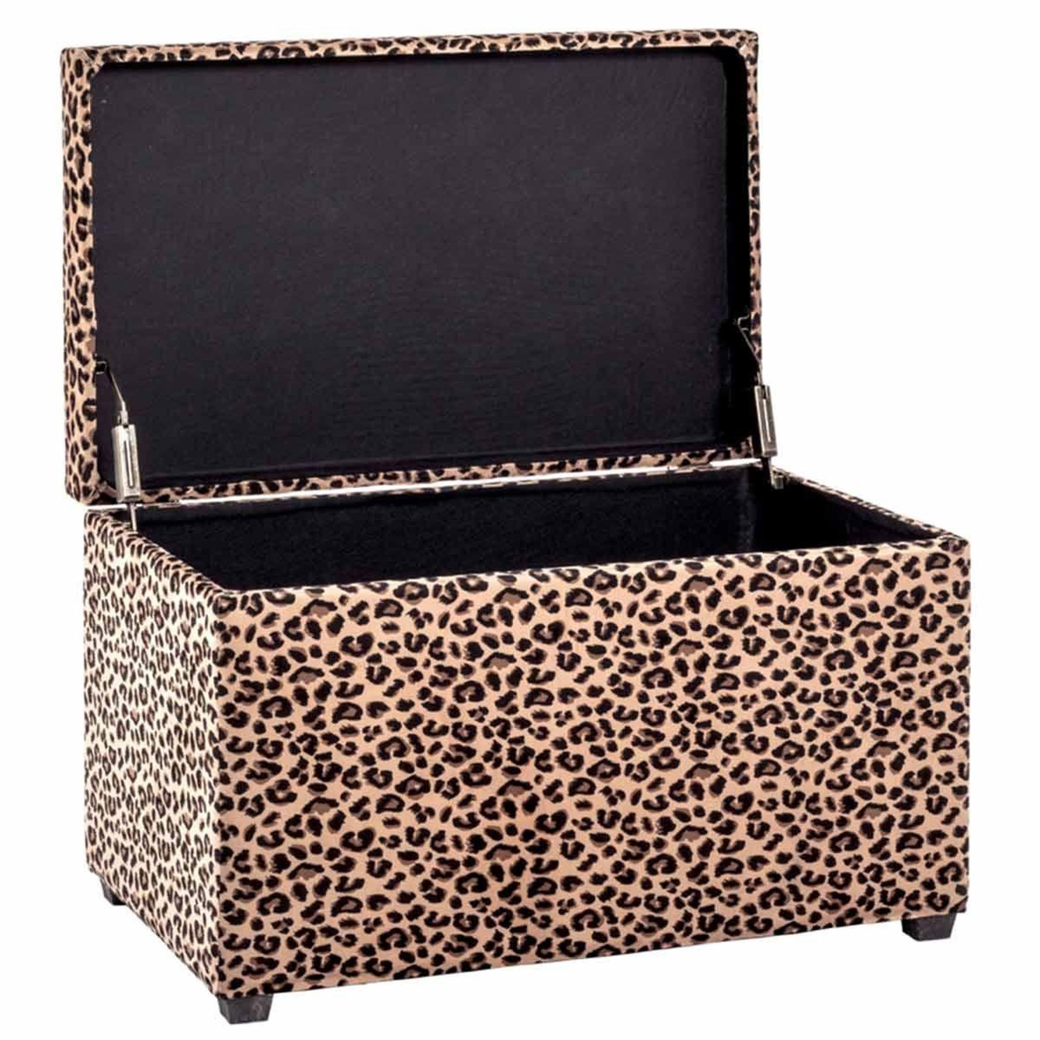 Voir la diapositive 2 : Paris Prix Coffre de rangement  motif léopard  65cm marron