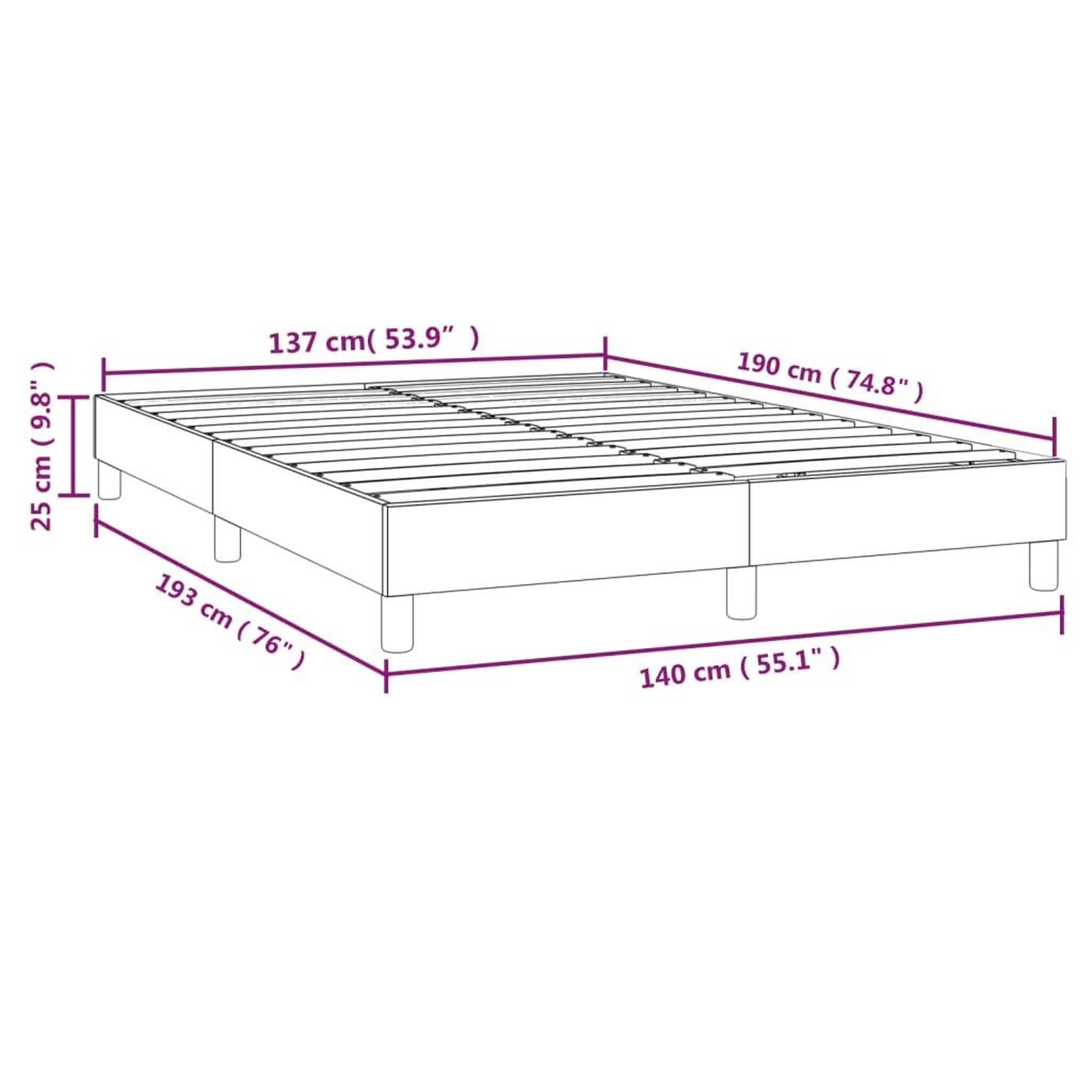 Voir la diapositive 6 : VIDAXL Cadre de lit sans matelas cappuccino 140x190 cm similicuir