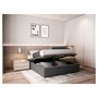 Voir la diapositive 1 : Lit coffre tissu avec sommier relevable 160x200 cm LEO
