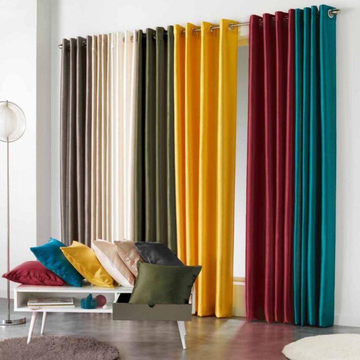 Paris Prix Housse de Coussin  Shana  40x40cm Kaki