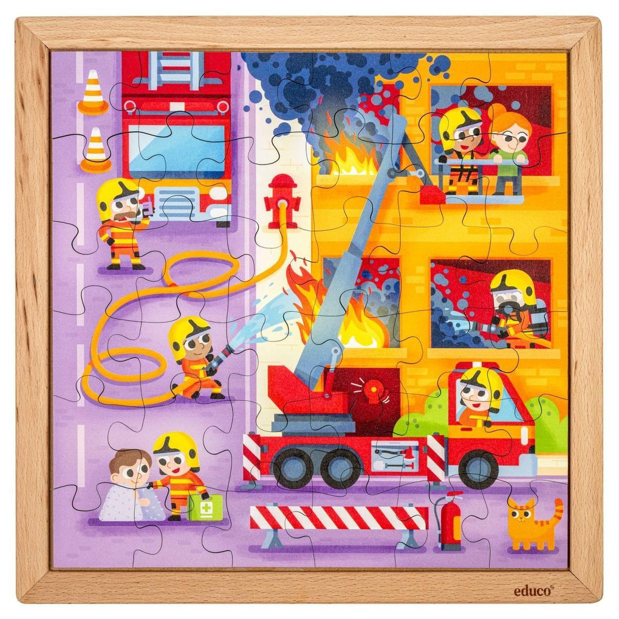 Voir la diapositive 2 : EDUCO Services d'urgence - pompiers — 36 pièces de puzzle