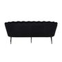 Voir la diapositive 3 : Paris Prix Canapé 3 Places en Velours  Calais  180cm Noir