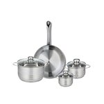 ELO Ensemble de 1 Poêle de cuisson 28 cm et 3 faitouts 12, 14 et 20 cm Elo Profi Brillant