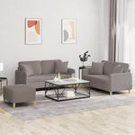 VIDAXL Ensemble de canapes 3 pcs avec coussins taupe tissu