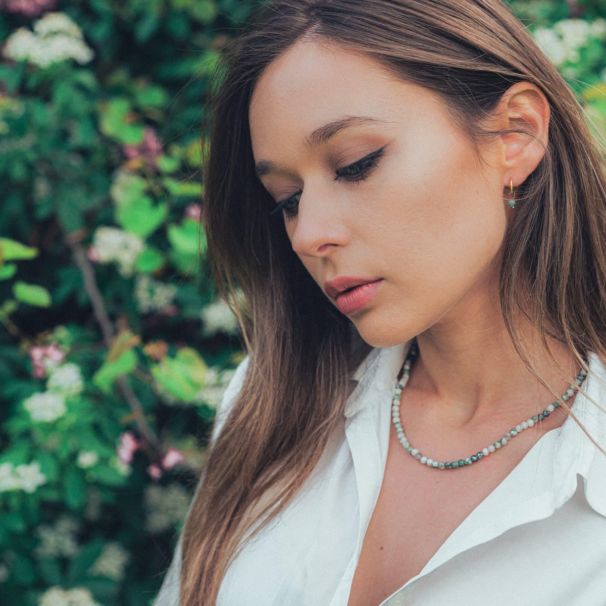 SLOYA Collier Serena en pierres Agate Arbre