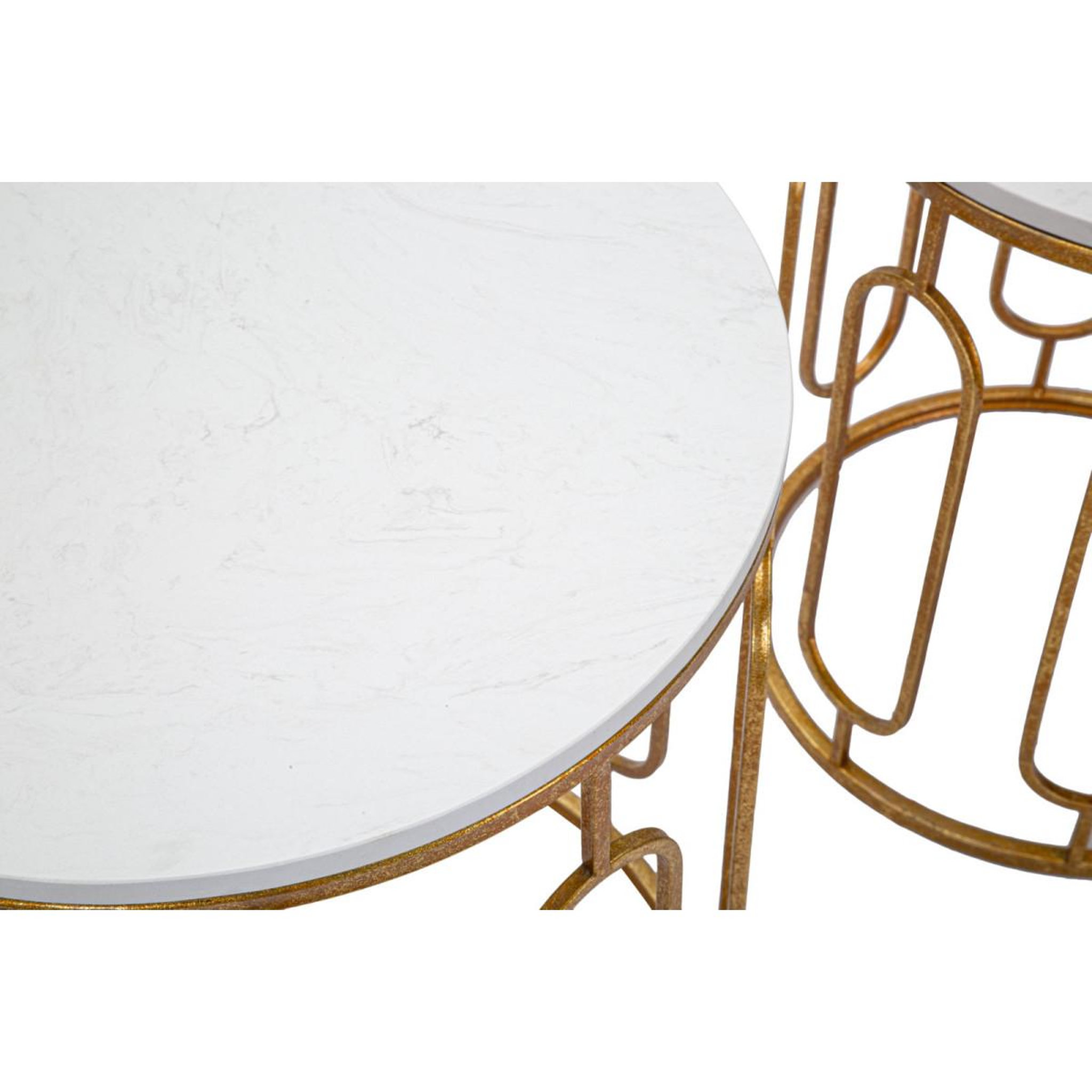 Voir la diapositive 4 : Paris Prix Lot de 2 tables d'appoint gigognes  ella  55cm or