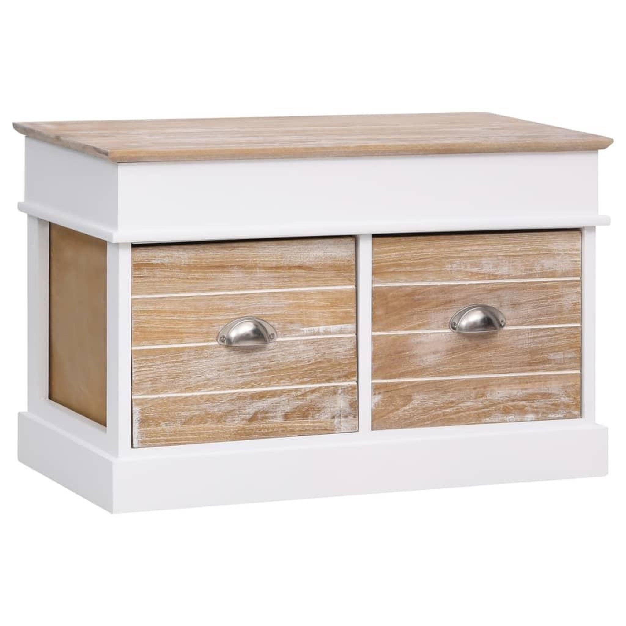 Voir la diapositive 1 : VIDAXL Banc d'entree 70 x 35 x 45 cm Bois de Paulownia