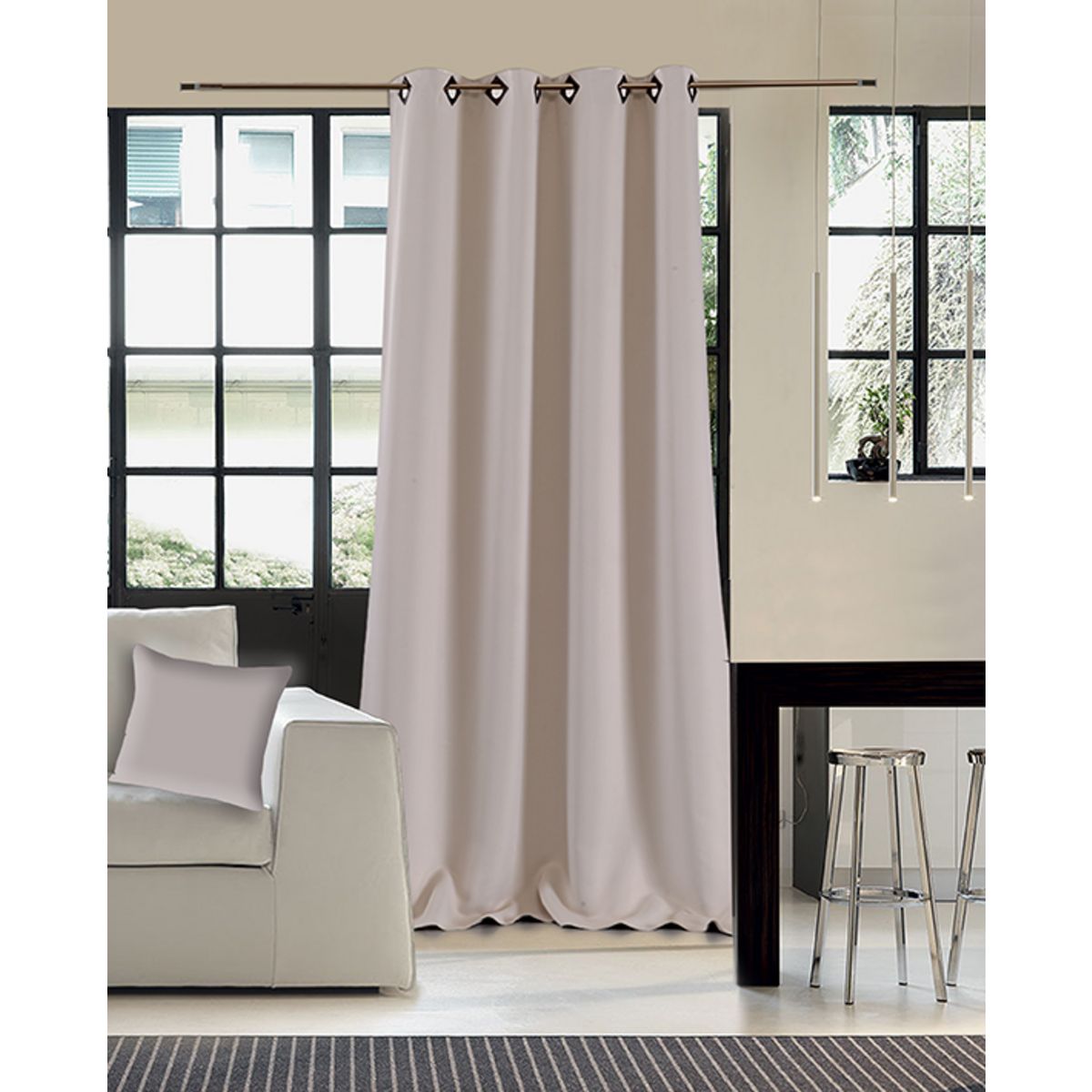 Rideau occultant double face en polyester