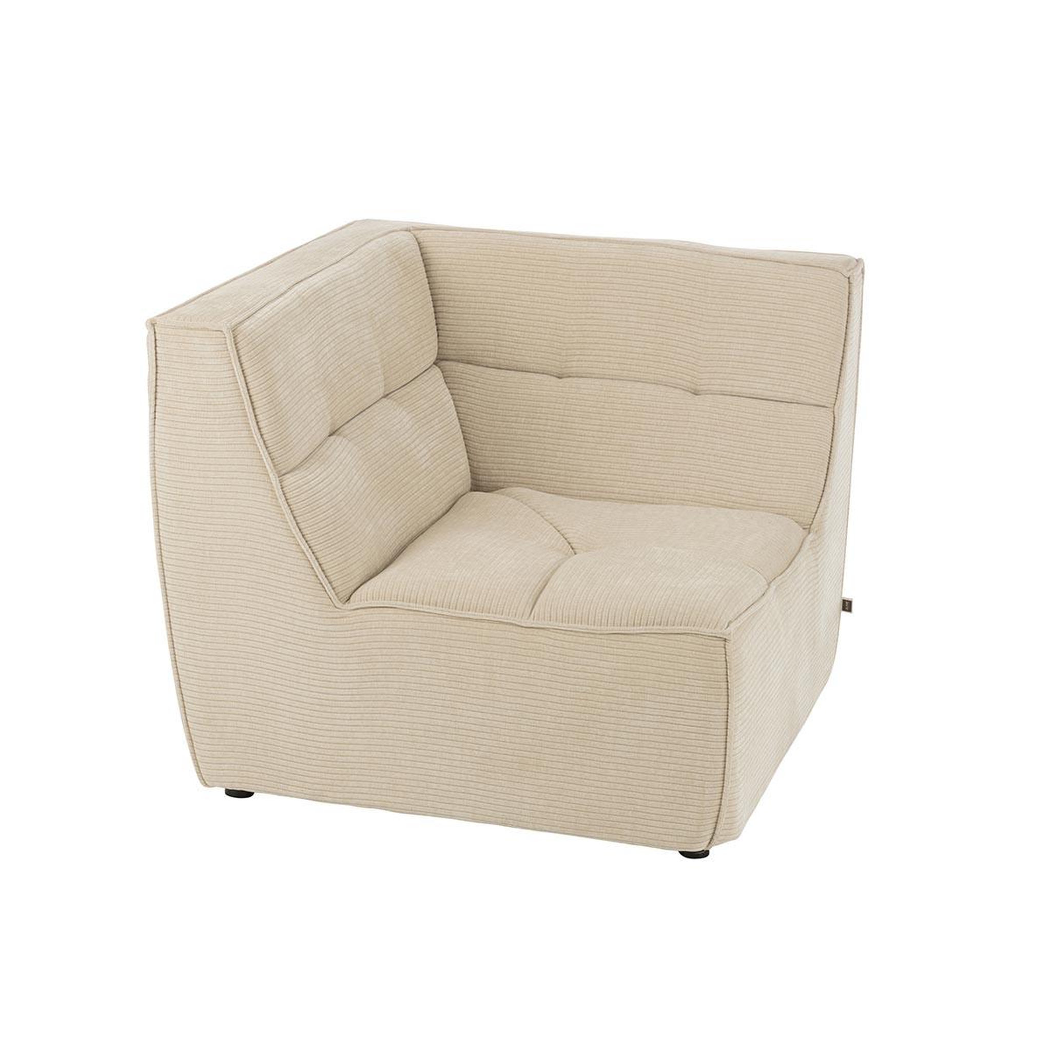 Voir la diapositive 2 : J-LINE Module canapé d'angle matelassé  grid  98cm beige