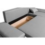Canapé d'angle droit convertible en tissu gris NOAH