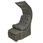 JARDIDECO Lit extérieur pour jardin en résine tressée gris Siesta - Jardideco