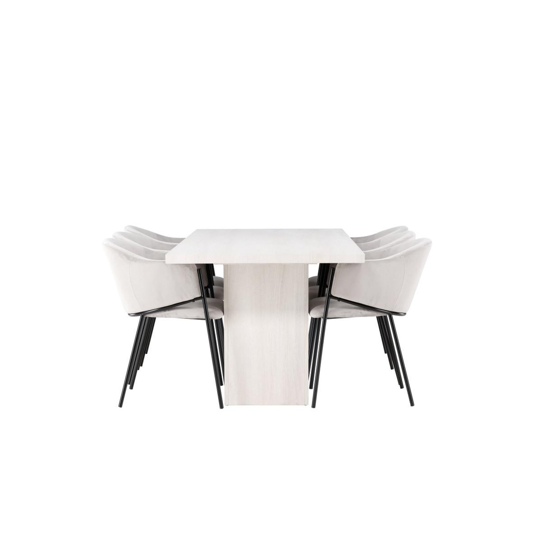 Voir la diapositive 3 : Paris Prix Ensemble table à manger & 6 chaises  olga & polar  200cm naturel & gris