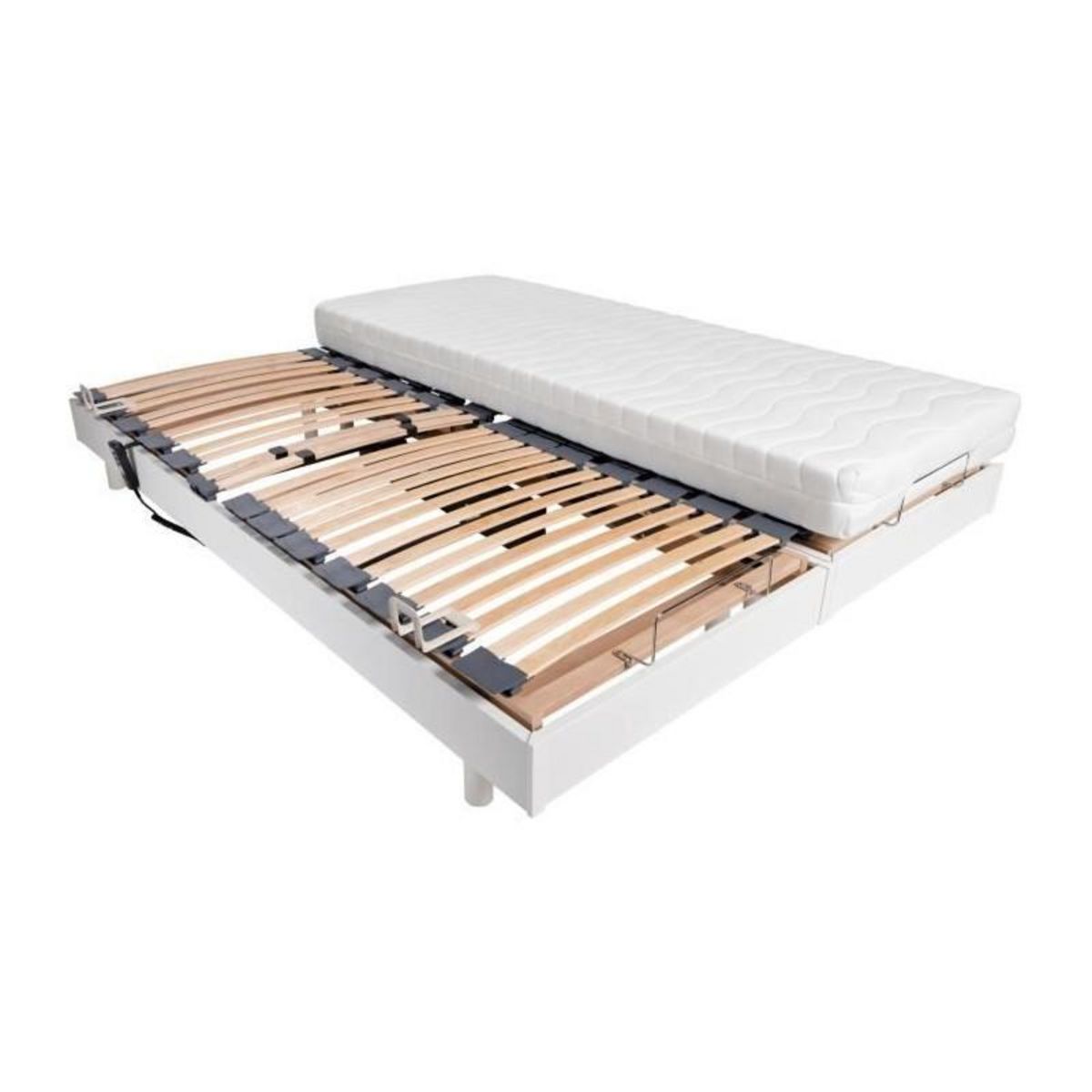 WEBED Ensemble relaxation matelas + sommiers électriques 2x70x190 - Mousse - Ferme - TALCA Fabrication française