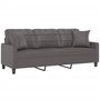 Voir la diapositive 3 : VIDAXL Canape 3 places avec oreillers decoratifs gris 180cm similicuir
