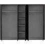 Voir la diapositive 4 : MARKET24 Armoire de chambre - BOHOL - Décor Chene et Noir - 5 portes battantes - L265,6 x P59,6 x H214 cm