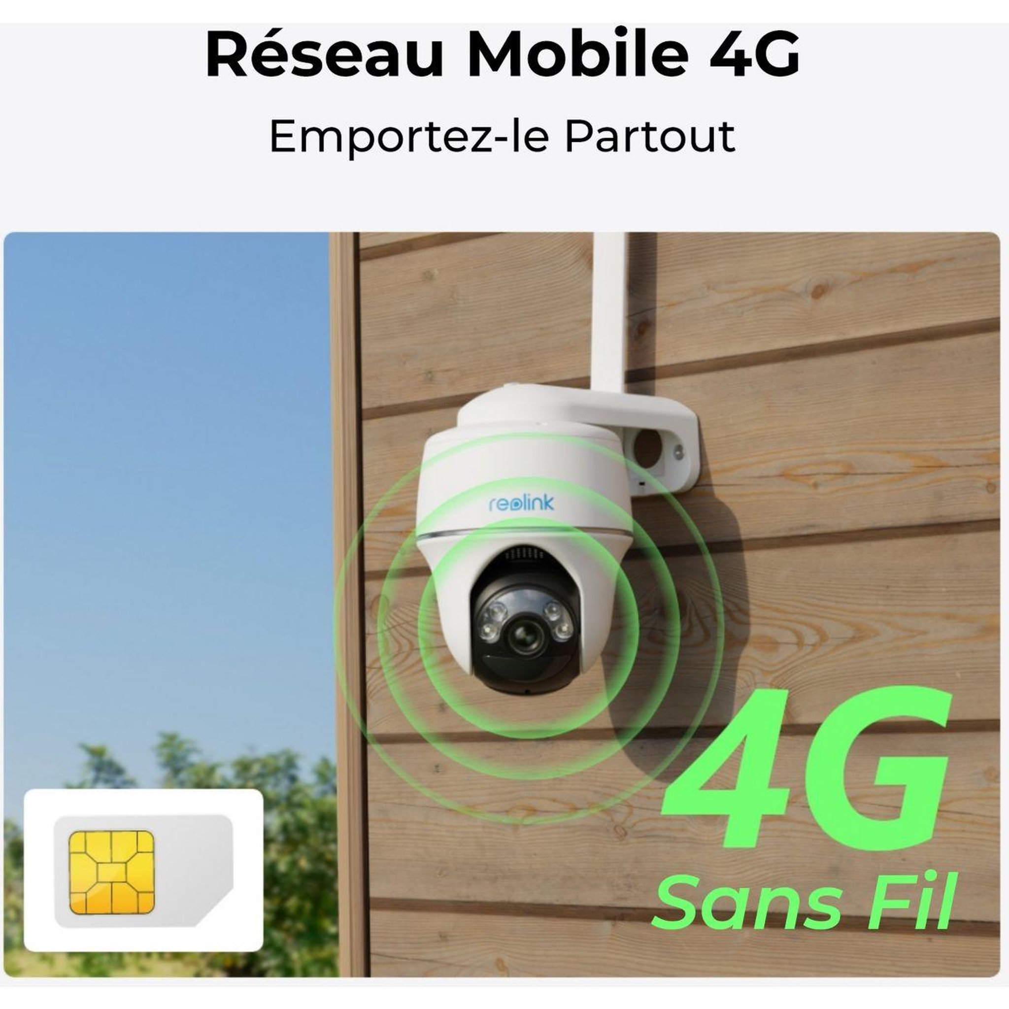 Voir la diapositive 2 : REOLINK Caméra de surveillance g430 blanche + panneau solaire