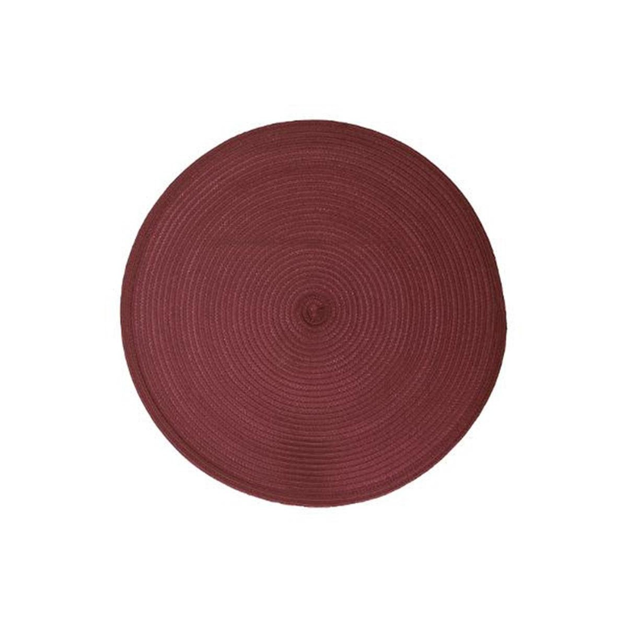 Voir la diapositive 1 : SECRET DE GOURMET Set de Table Rond  Tressé  38cm Bordeaux