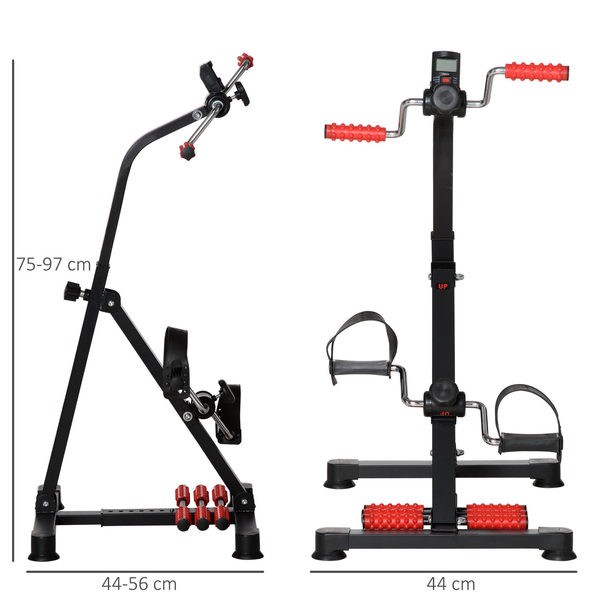 Voir la diapositive 3 : HOMCOM Vélo de rééducation bras et jambes - hauteur largeur réglable - écran LCD multifonction