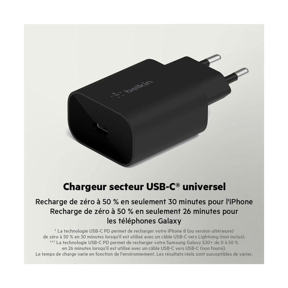 Belkin Chargeur USB-C 25W Noir
