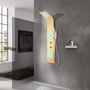 Voir la diapositive 1 : VIDAXL Systeme de panneau de douche acier inoxydable dore incurve