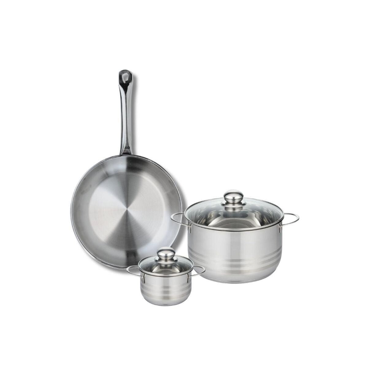 ELO Ensemble de 1 Poêle de cuisson 28 cm et 2 faitouts 12 et 20 cm Elo Profi Brillant