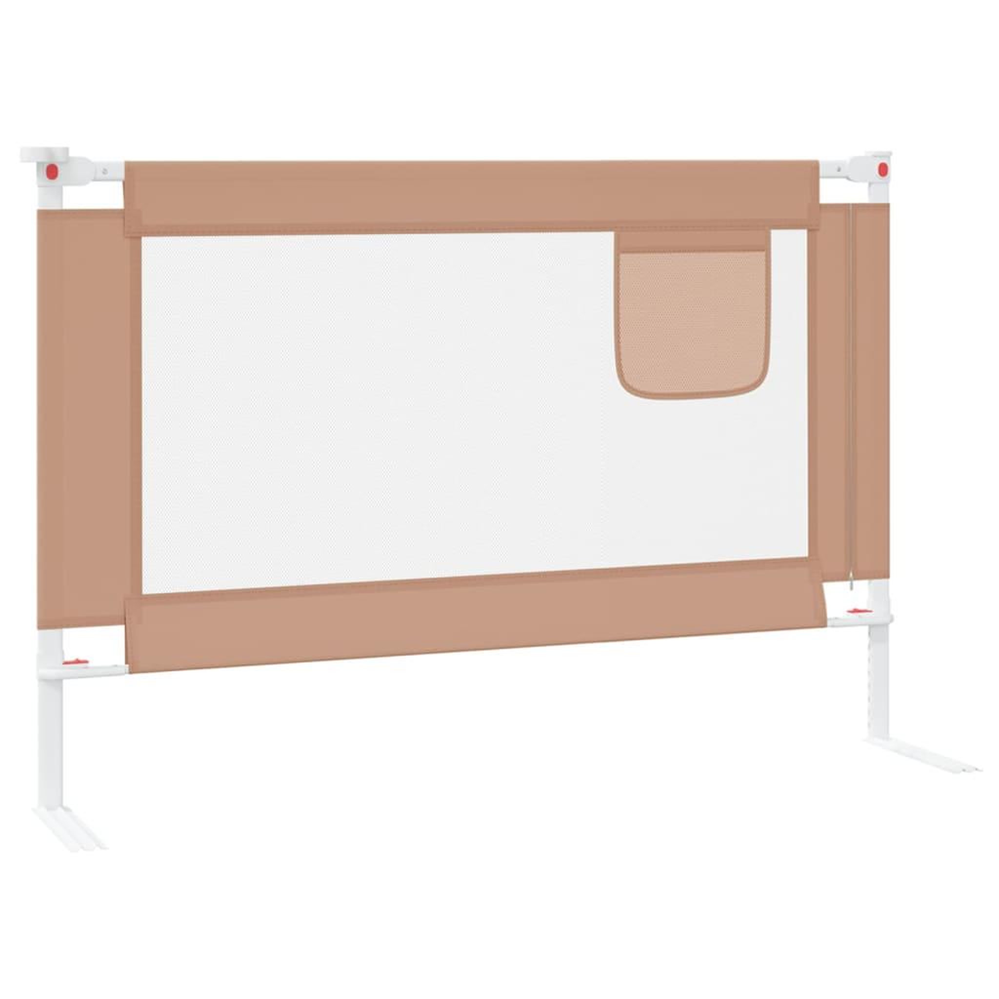 Voir la diapositive 4 : VIDAXL Barriere de securite de lit d'enfant Taupe 100x25 cm Tissu