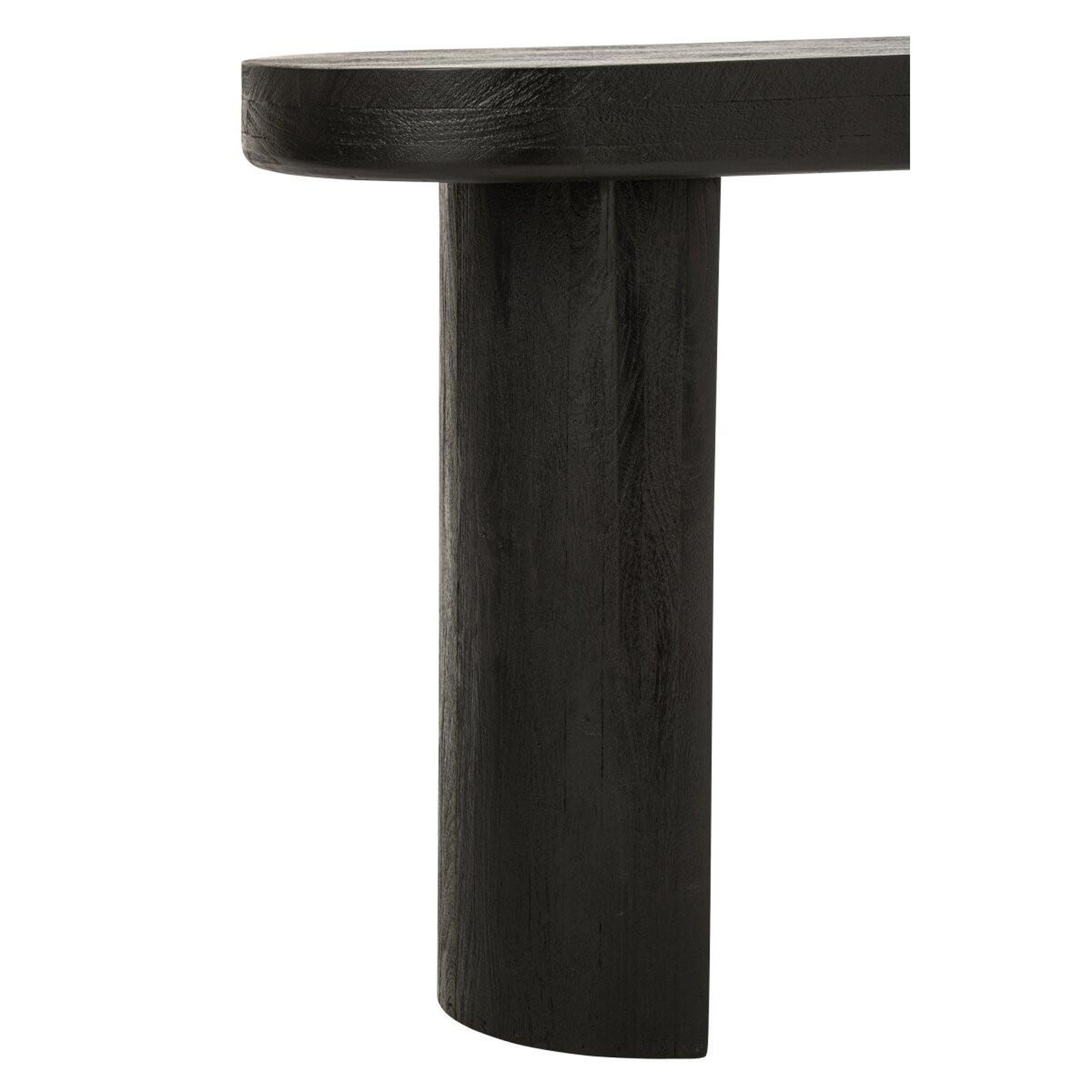 Voir la diapositive 4 : J-LINE Console ovale en bois  hilde  152cm noir
