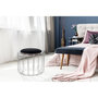 Voir la diapositive 3 : Paris Prix Pouf & Table d'Appoint  Comfortable  50cm Noir & Argent