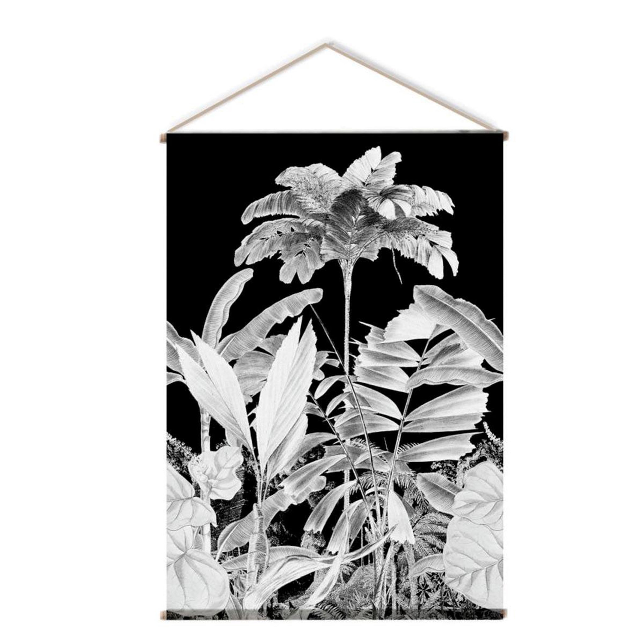 Voir la diapositive 1 : ENJOY HOME Toile murale à suspendre  végétal  90x130cm noir & blanc