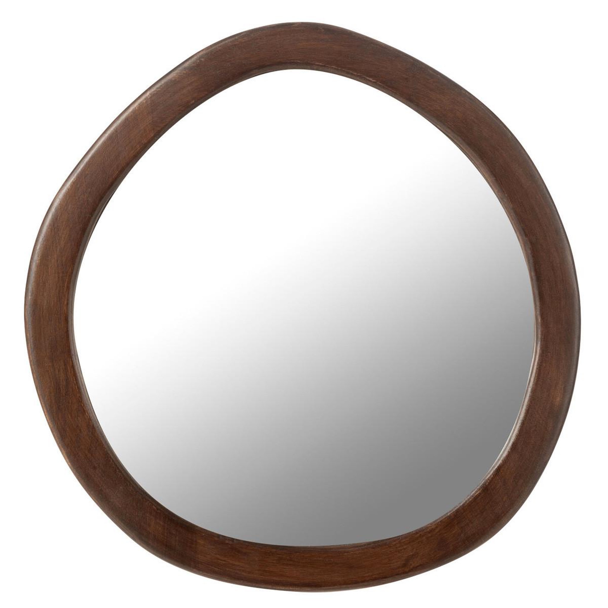 J-LINE Miroir Mural en Bois  Whisp  40cm Marron