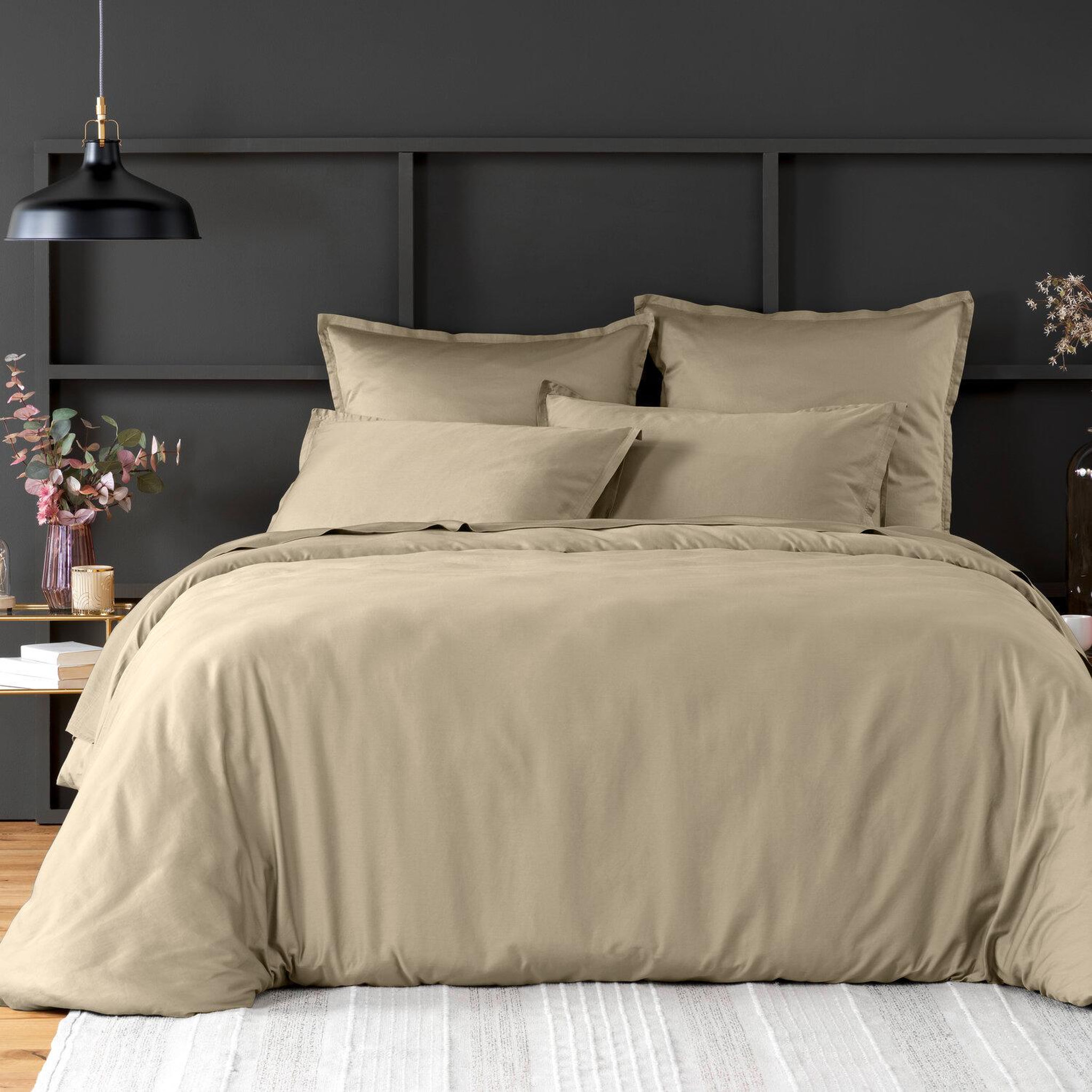 Voir la diapositive 2 : BATON ROUGE Housse de couette 100% satin de coton 105 fils uni