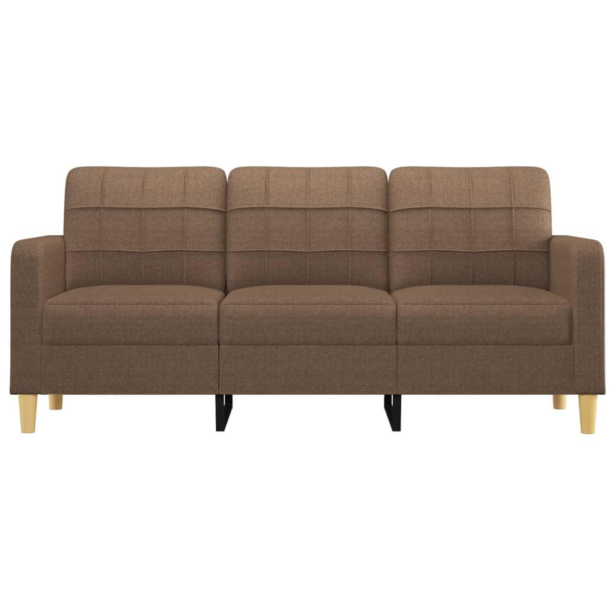 Voir la diapositive 3 : VIDAXL Canape a 3 places Marron 180 cm Tissu