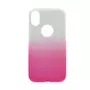 amahousse Coque iPhone X / XS brillante à paillettes souple rose argentée
