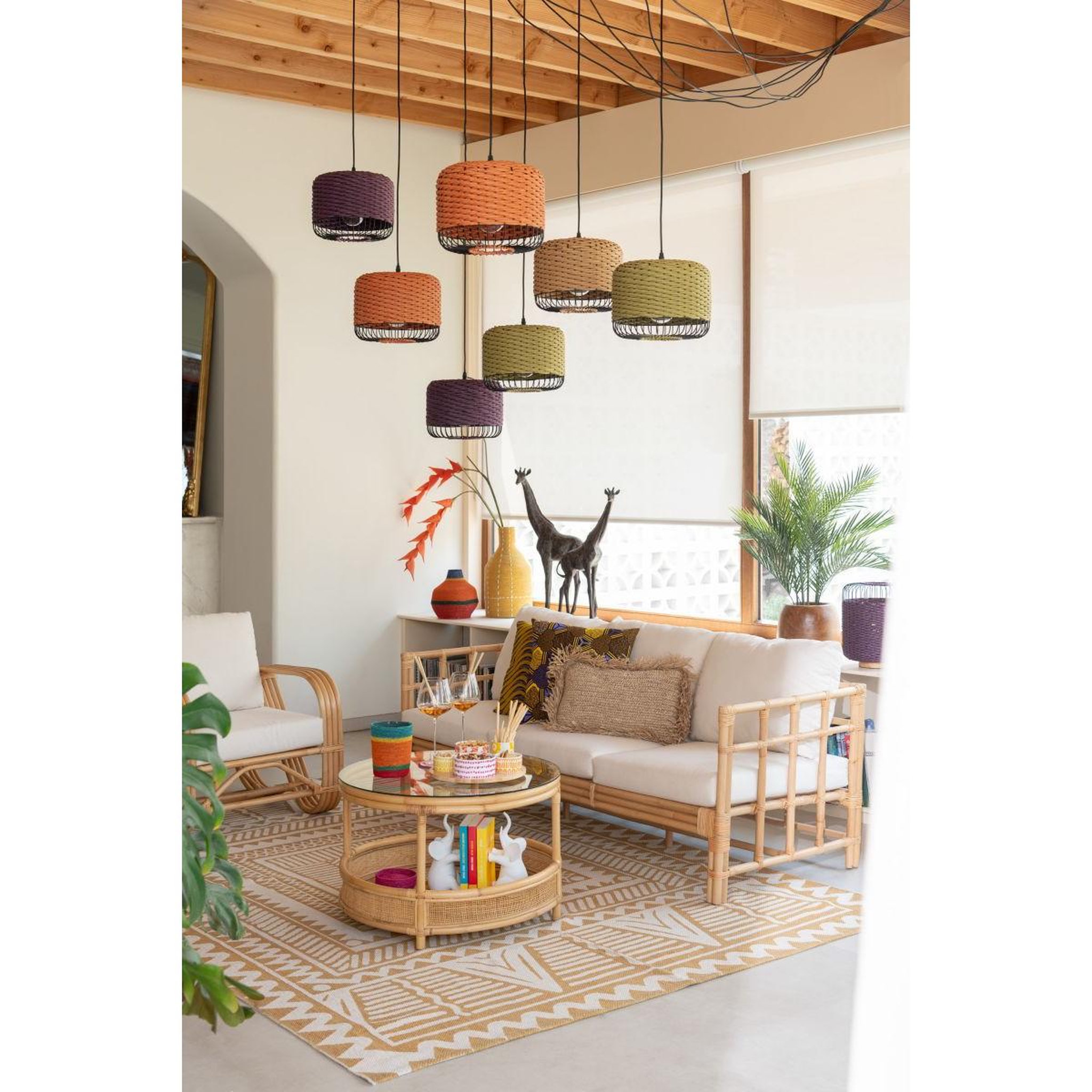 Voir la diapositive 5 : J-LINE Lampe suspension en métal  eldon  27cm orange