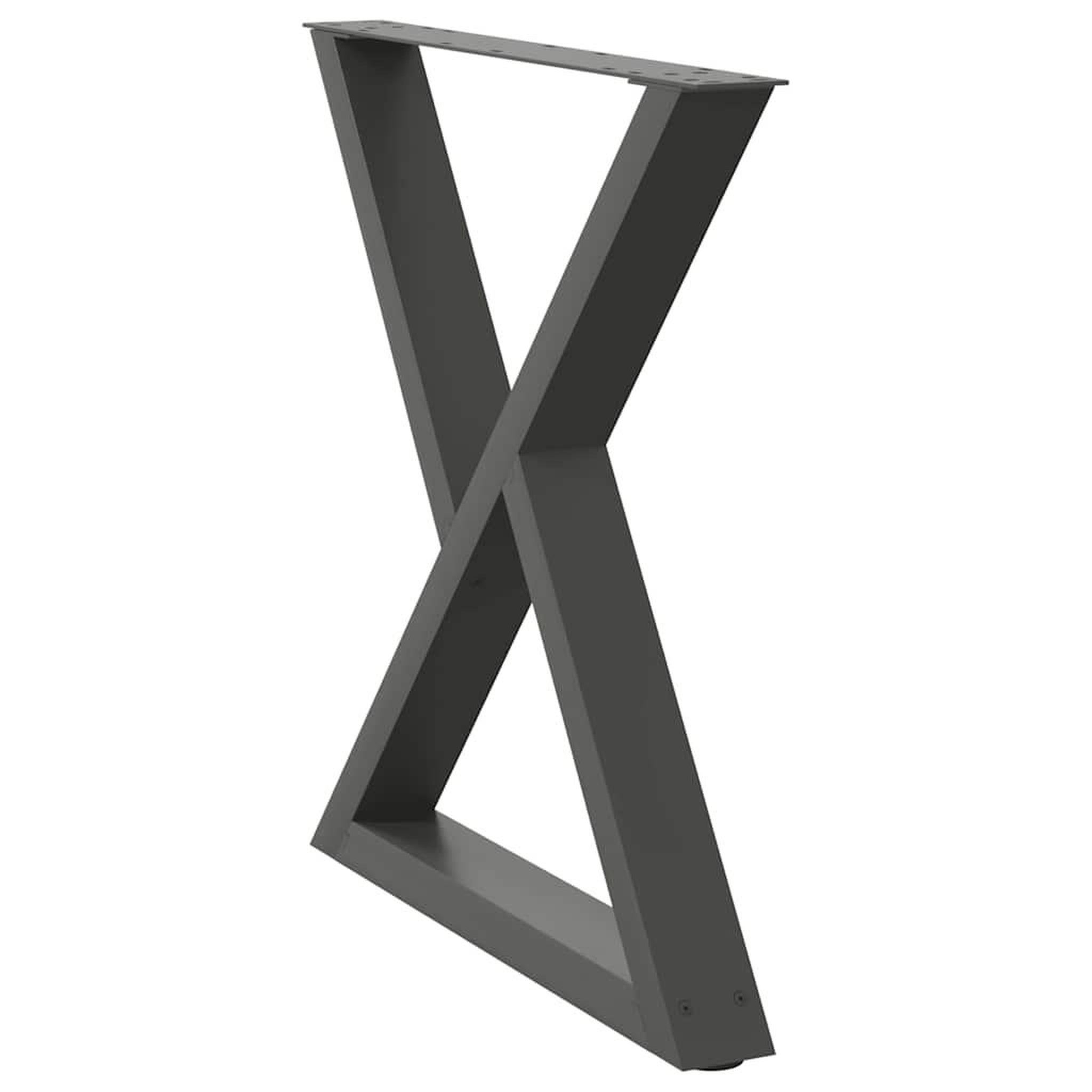 Voir la diapositive 4 : VIDAXL Pieds de table a manger 2 pcs anthracite 70x(72-73,3)cm