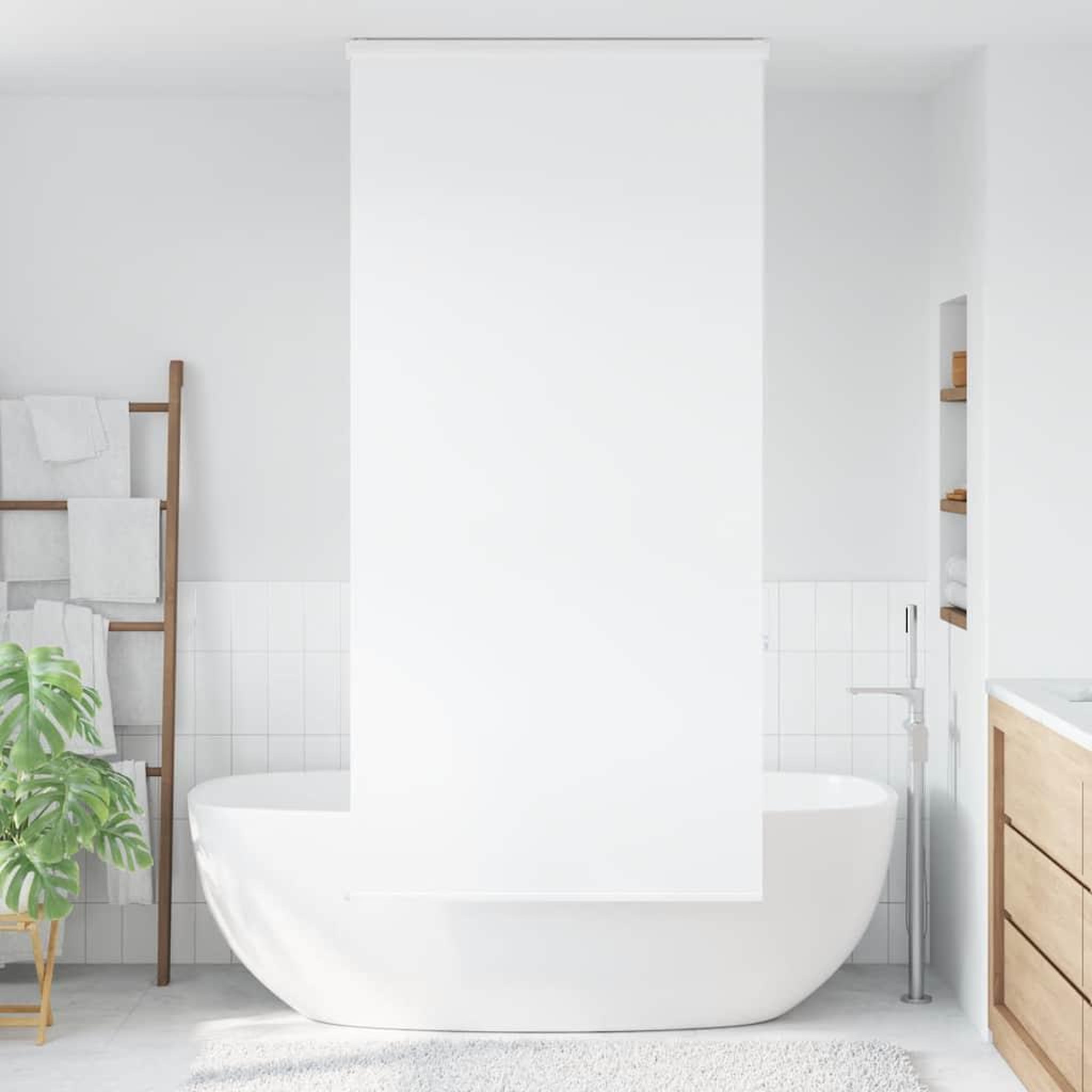 Voir la diapositive 2 : VIDAXL Store enrouleur de douche avec cassette largeur du tissu 106 cm