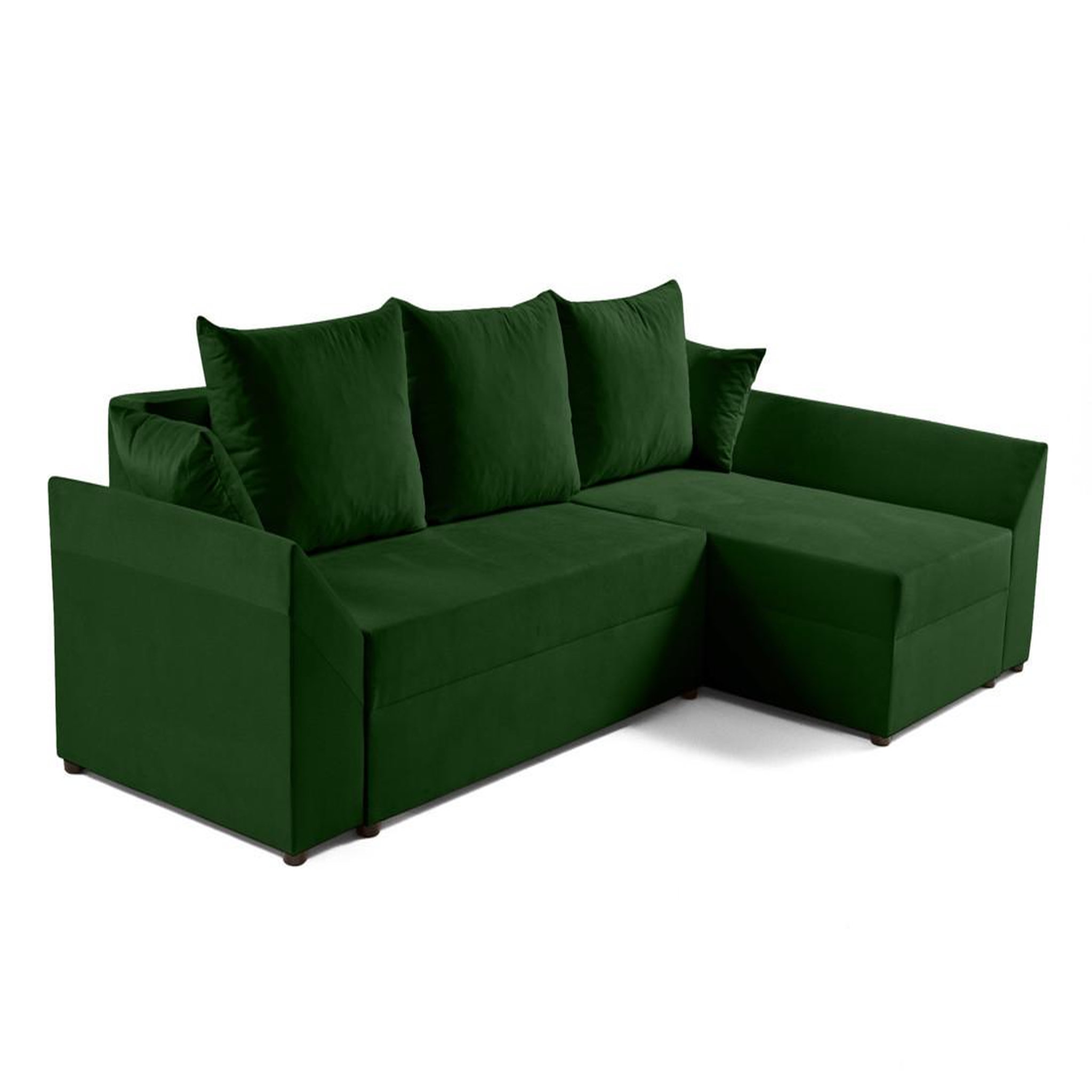 Voir la diapositive 4 : BEST MOBILIER Mike - canapé d'angle réversible - 4 places - convertible avec coffre - en velours