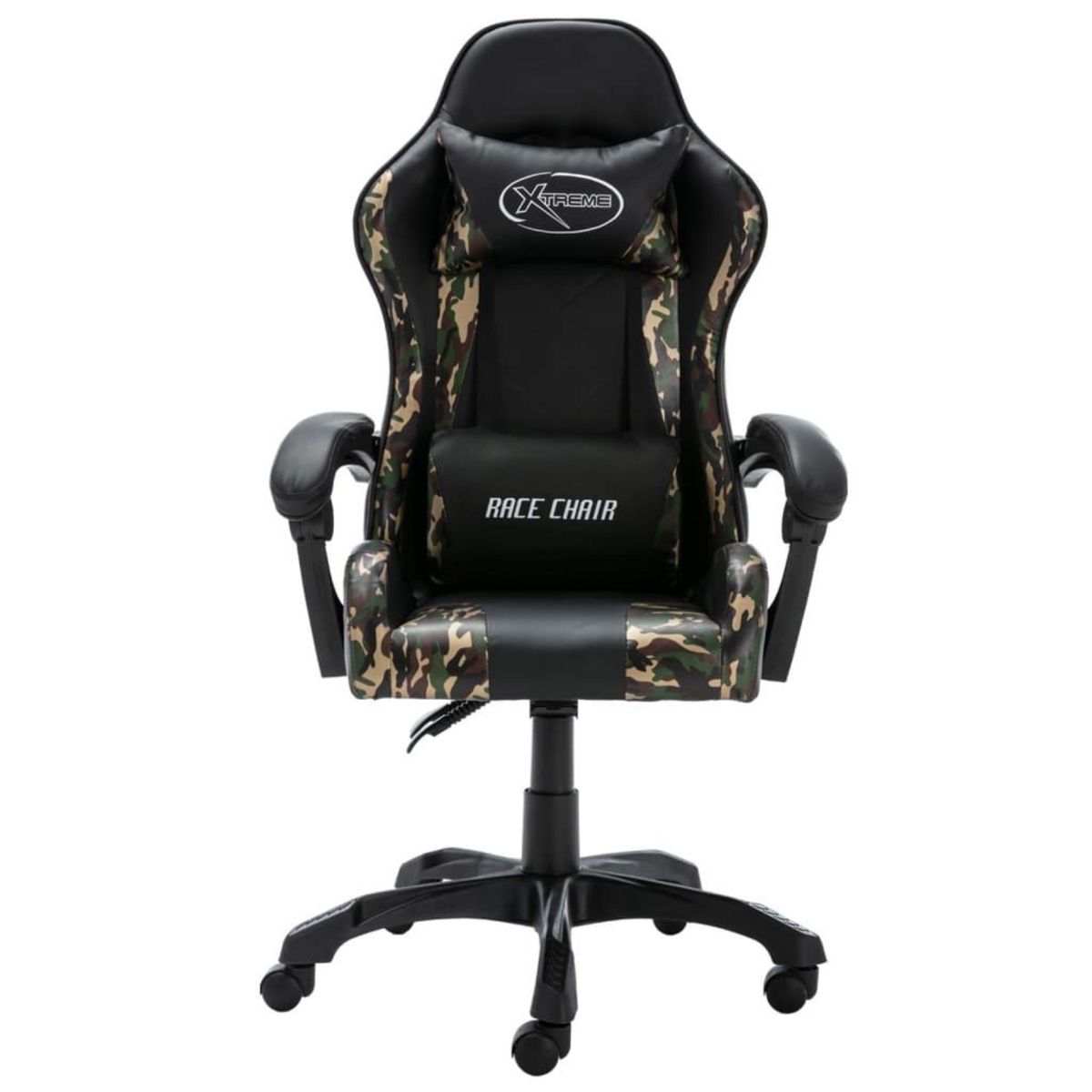 VIDAXL Fauteuil de jeux video Noir et camouflage Similicuir