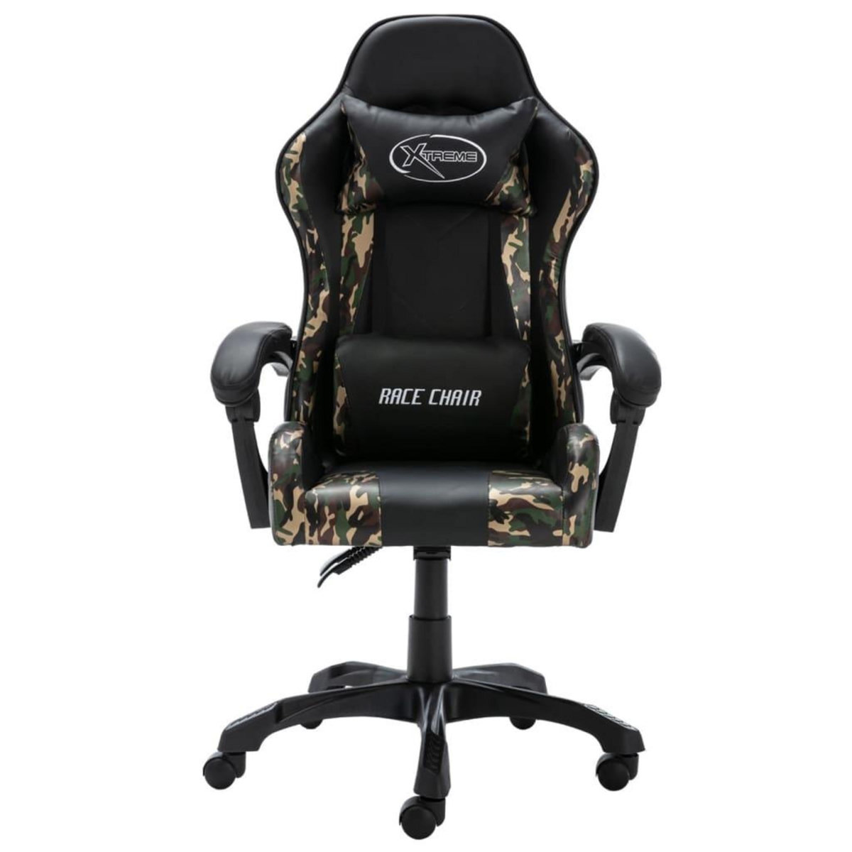 VIDAXL Fauteuil de jeux video Noir et camouflage Similicuir