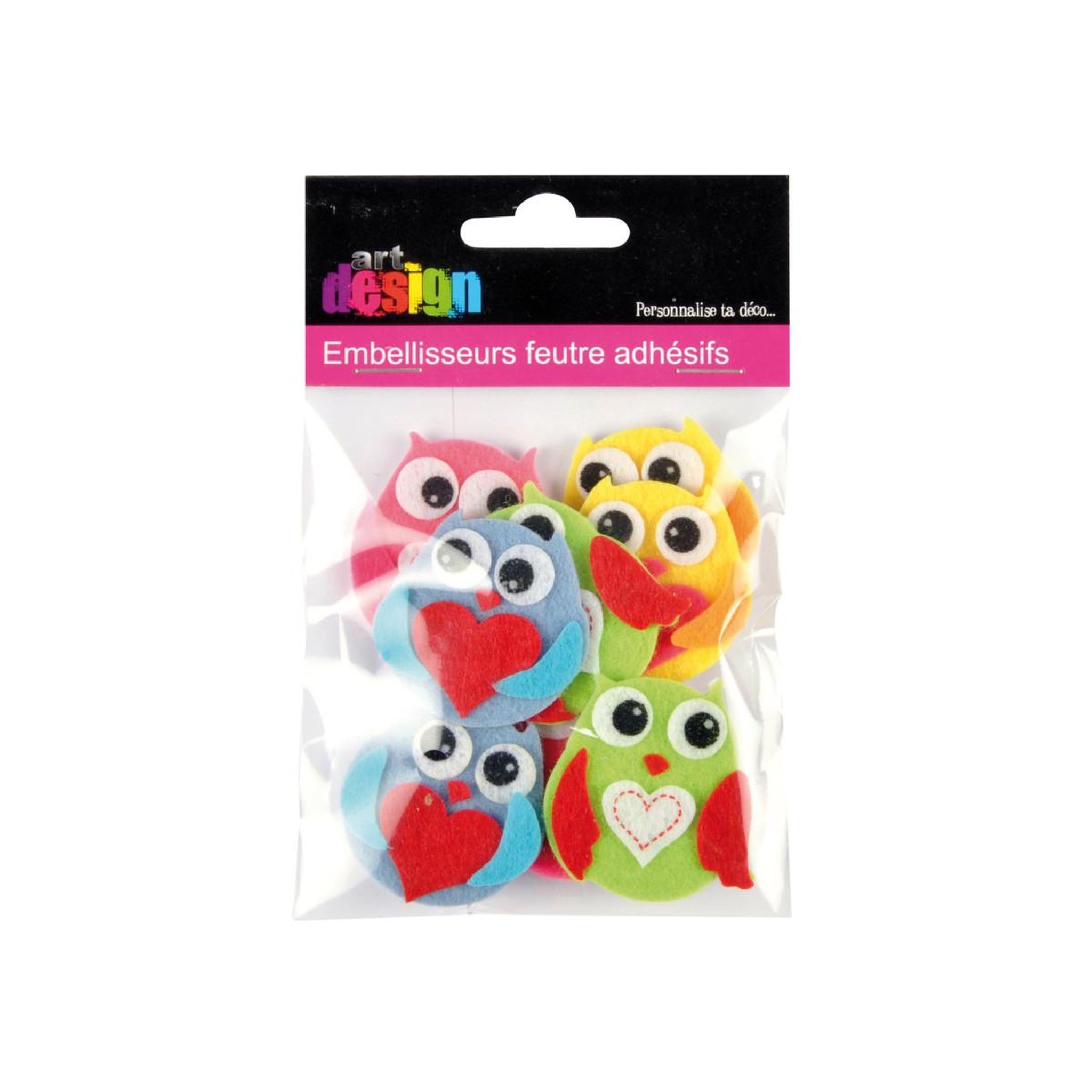 Voir la diapositive 2 : HOMEA Lot de 8 stickers feutrine  hello jungle  14cm multicolore