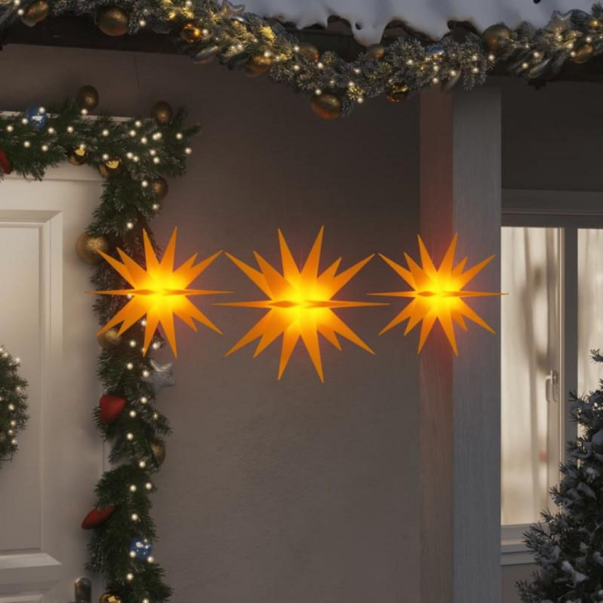 VIDAXL Lumières de Noël avec LED 3 pcs pliable jaune