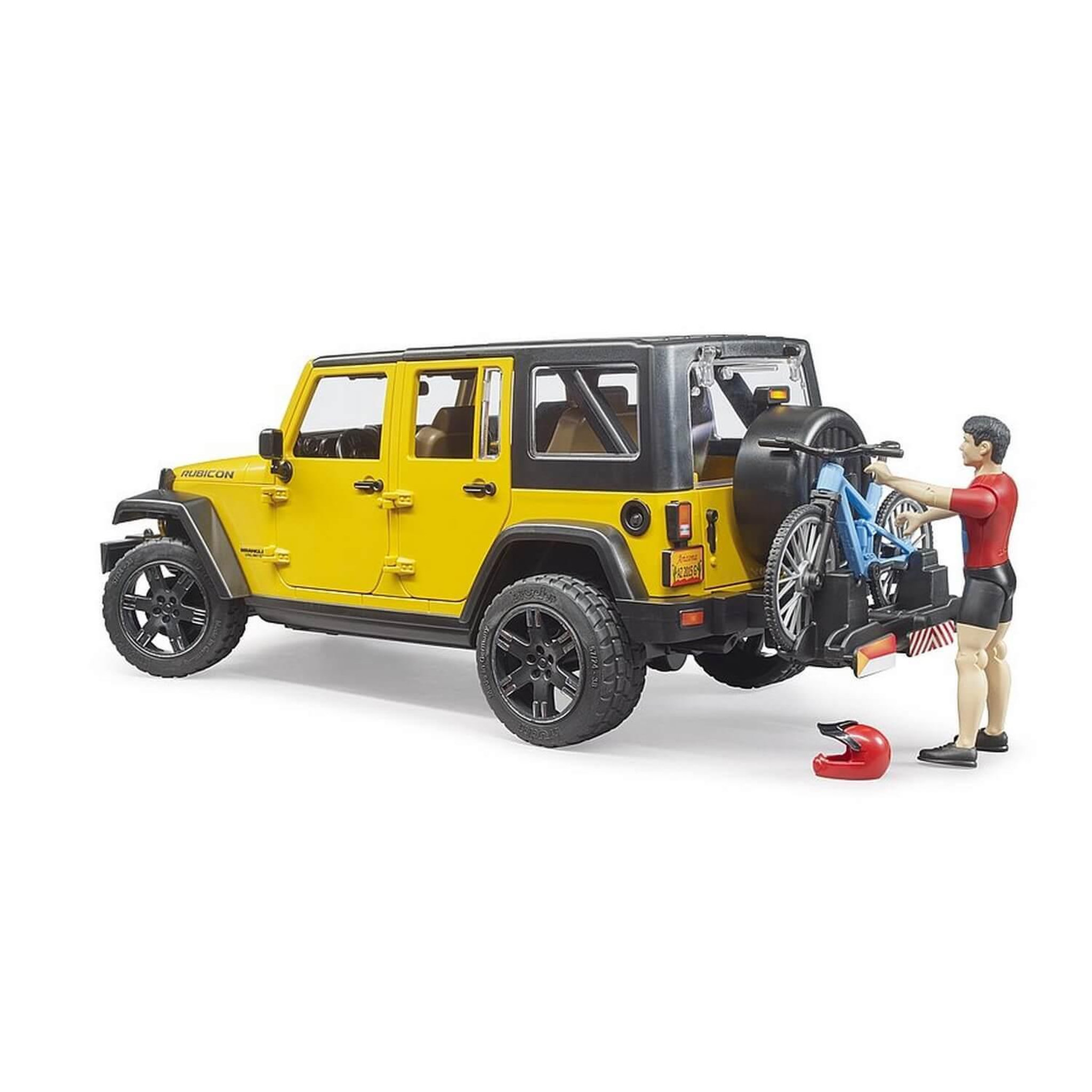 Voir la diapositive 2 : Bruder Jeep Wrangler Rubicon avec cycliste et vélo tout terrain