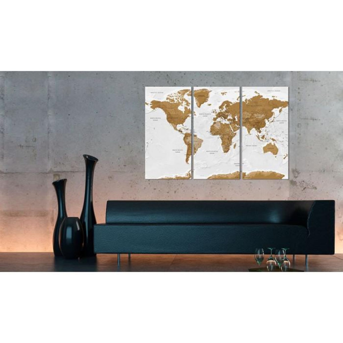 Paris Prix Tableau Imprimé  World Map : White Poetry
