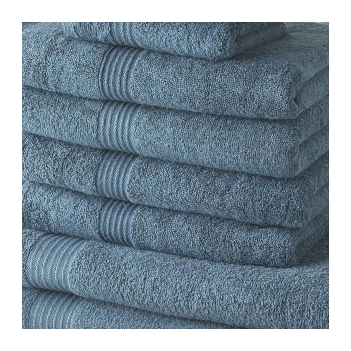 Today Lot de 4 Serviettes de bain TODAY 30x50 + 4 Serviettes de bain50x90 + 2 Draps de bain 70x130 cm 100% Coton - Paon