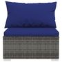 Voir la diapositive 4 : VIDAXL Canape 3 places avec coussins Gris Resine tressee