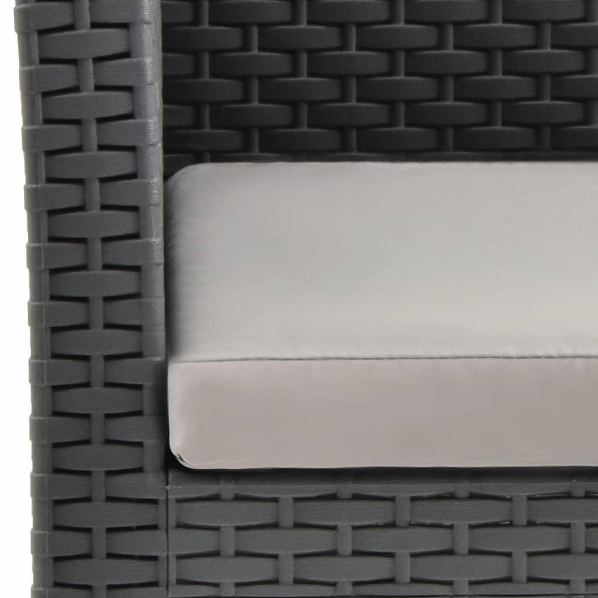Voir la diapositive 5 : VIDAXL Chaise de jardin avec coussin anthracite 63x65x76 cm pp rotin